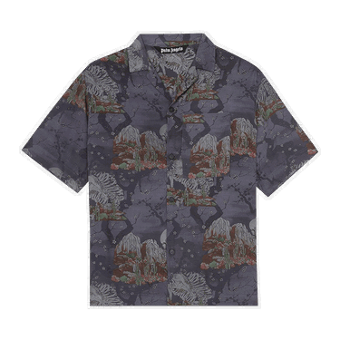 Риза Palm Angels All Over Skull Bowling Shirt Черно | PMGA037F20FAB0011084, 0