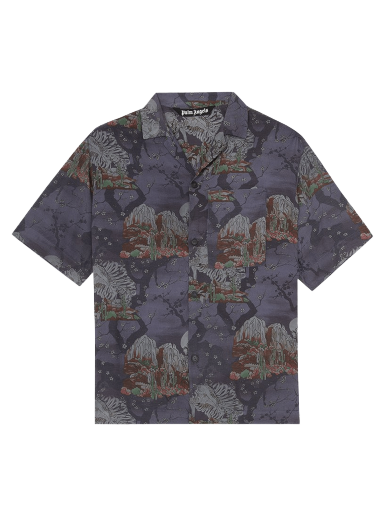Риза Palm Angels All Over Skull Bowling Shirt Черно | PMGA037F20FAB0011084