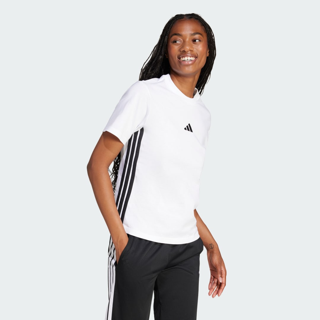 Тениска adidas Performance Cotton T-Shirt With 3 Stripes Бяло | JD0844, 1