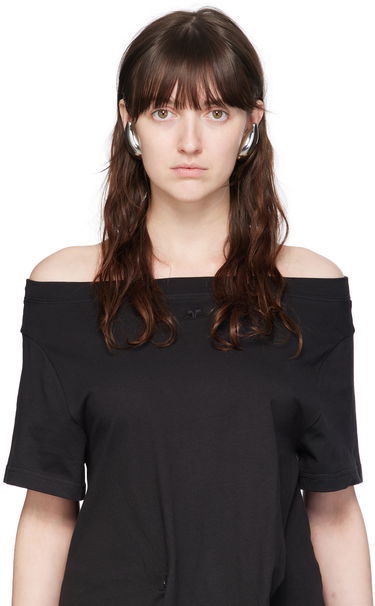 Обеци Courrèges Metal Drop Earrings Металик | 224ABO055LA0001, 2