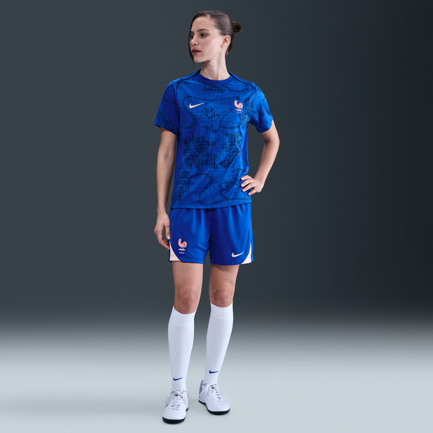 Фланелка Nike FFF Academy Pro Dri-FIT Short Sleeve Pre-Match Top Синьо | FZ9732-438, 1