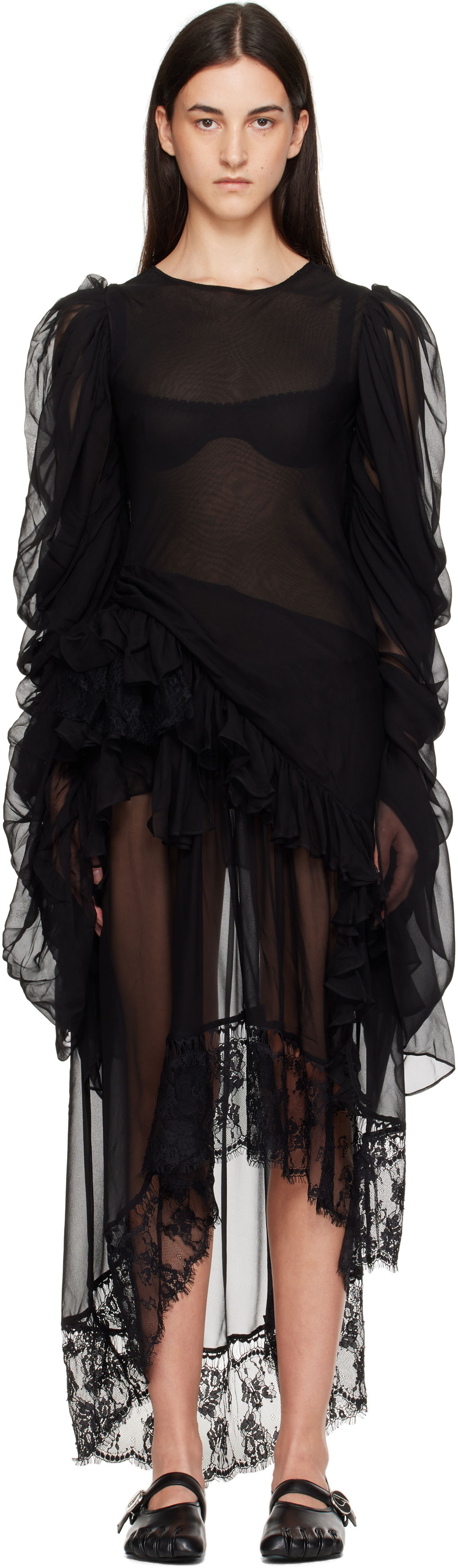 Pокля Collina Strada Collina Strada Simone Angelica Maxi Dress Черно | XX4043, 0