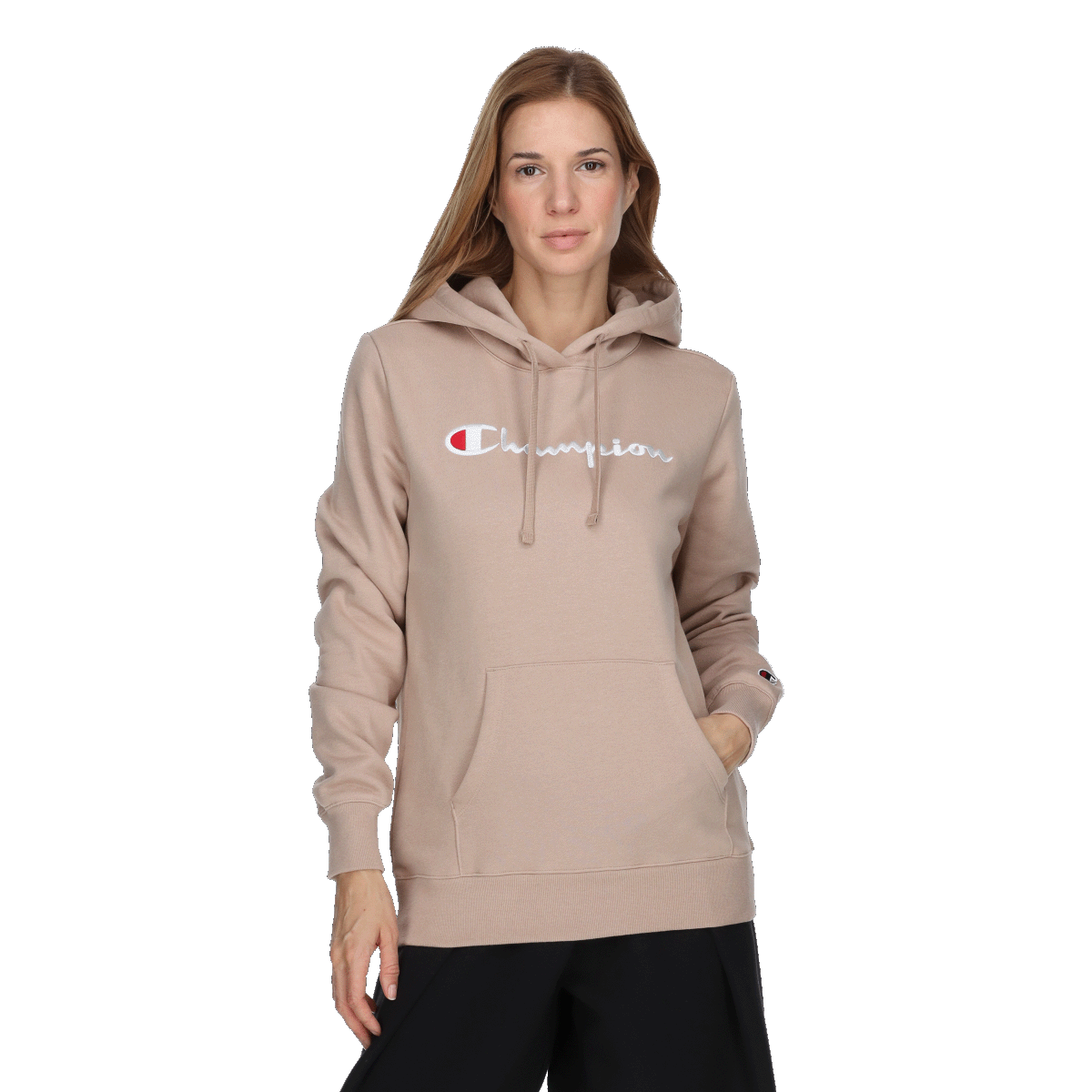 Суитчър Champion Pullover Hoodie with Drawstrings and Kangaroo Pocket Бежово | 117529-MS079, 0