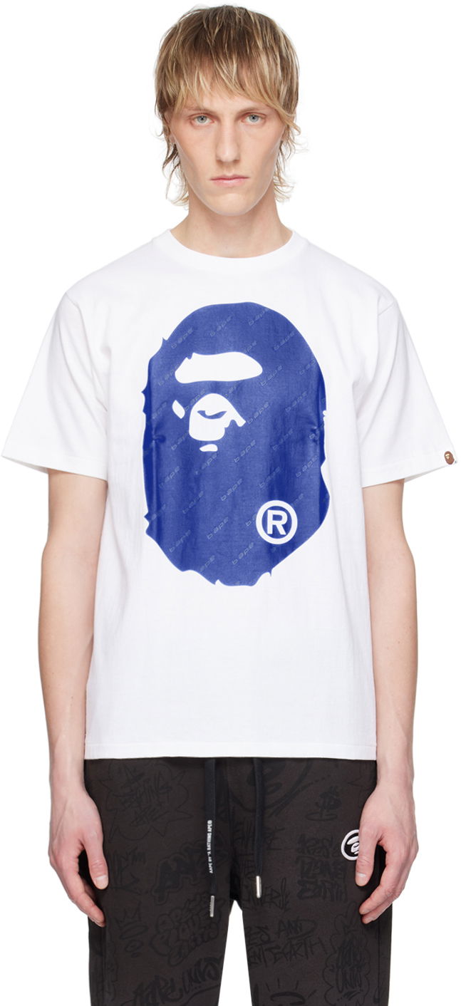 Тениска BAPE BAPE White Hexagram Big Ape Head T-Shirt Бяло | 001TEK301034M, 0