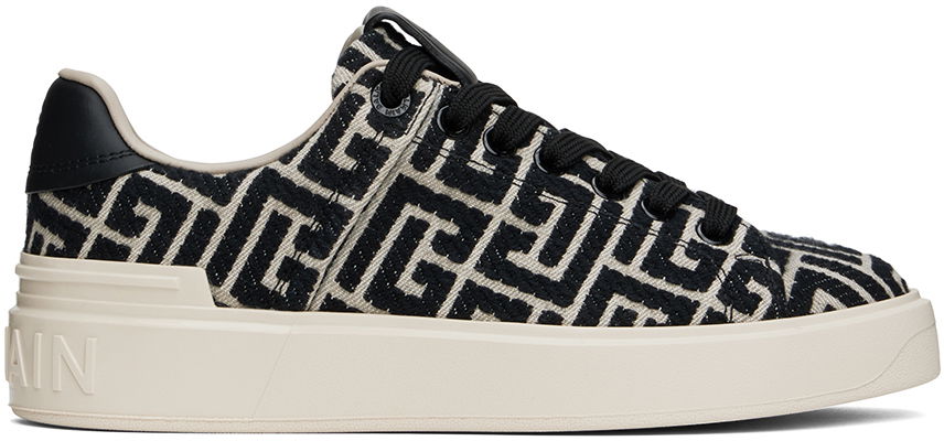Кецове и обувки Balmain Balmain B-Court Monogram Черно | DN1VI690TJCM, 0