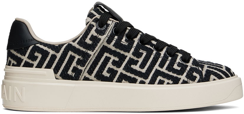 Кецове и обувки Balmain Balmain B-Court Monogram Черно | DN1VI690TJCM