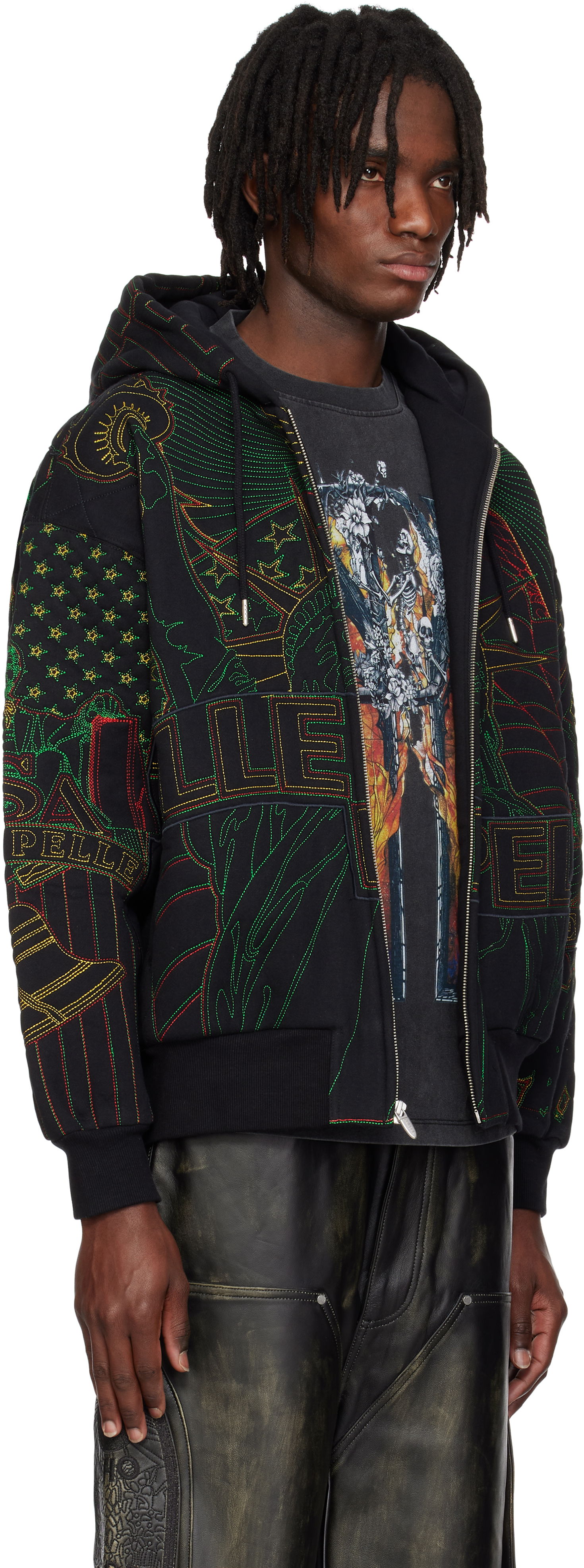 Суитчър Who Decides War Who Decides War Pelle Pelle Edition Monument Zip-Up Hoodie Черно | 1110620030SS25, 1