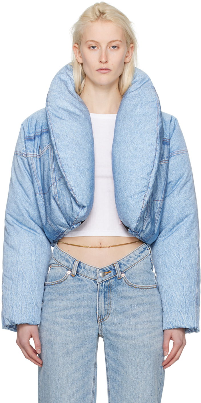 Яке Alexander Wang Cropped Down Jacket Синьо | 1WC1242521