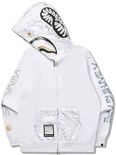 Суитчър BAPE Bape X Hajime Sorayama Shark Full Zip Hoodie White Бяло | 0ZXSWM115905H-WHT, 1
