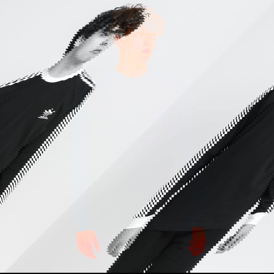 Тениска adidas Originals 3-Stripes LS Черно | GN3478, 0