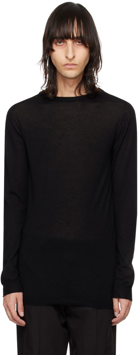 Пуловер Rick Owens Slim-Fit Crewneck Sweater Черно | RU01D3622 WS