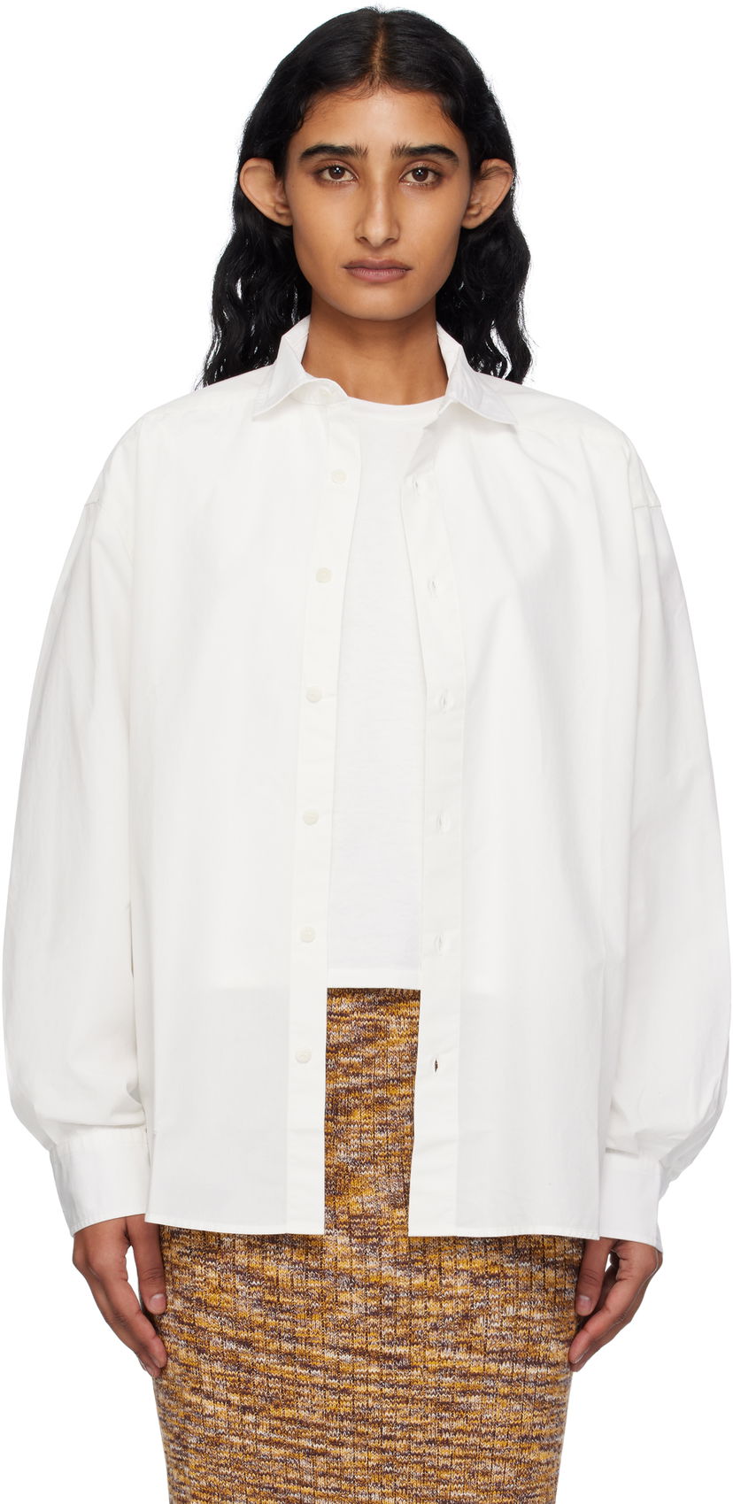 Риза Baserange Baserange Claude Button-Down Shirt Бяло | SHCL-PO-000
