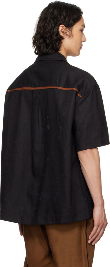 Риза Feng Chen Wang Feng Chen Wang Patchwork Short Sleeve Shirt Черно | FUS19SR09, 2