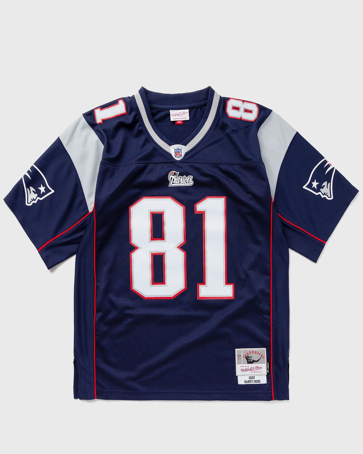 Фланелка Mitchell & Ness NFL LEGACY JERSEY NEW ENGLAND PATRIOTS 2007 RANDY MOSS #81 Тъмно синьо | LGJYAC18124-NEPNAVY07RMO, 0