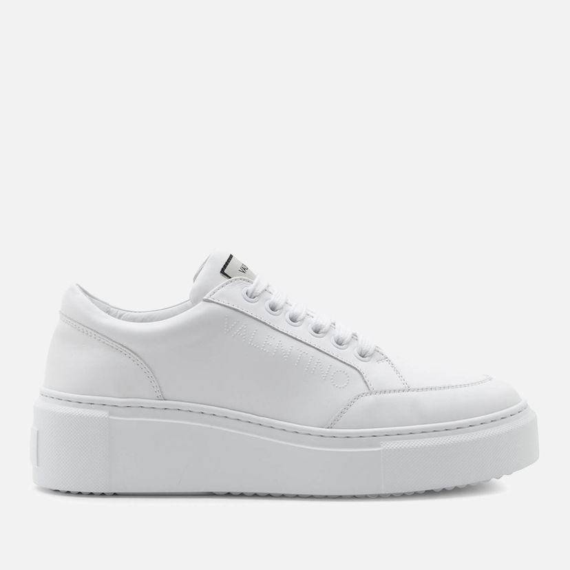 Облекло Valentino Women's Baraga Summer Embossed Leather Flatform Trainers - UK 8 Бяло | 91B2204NAP-010