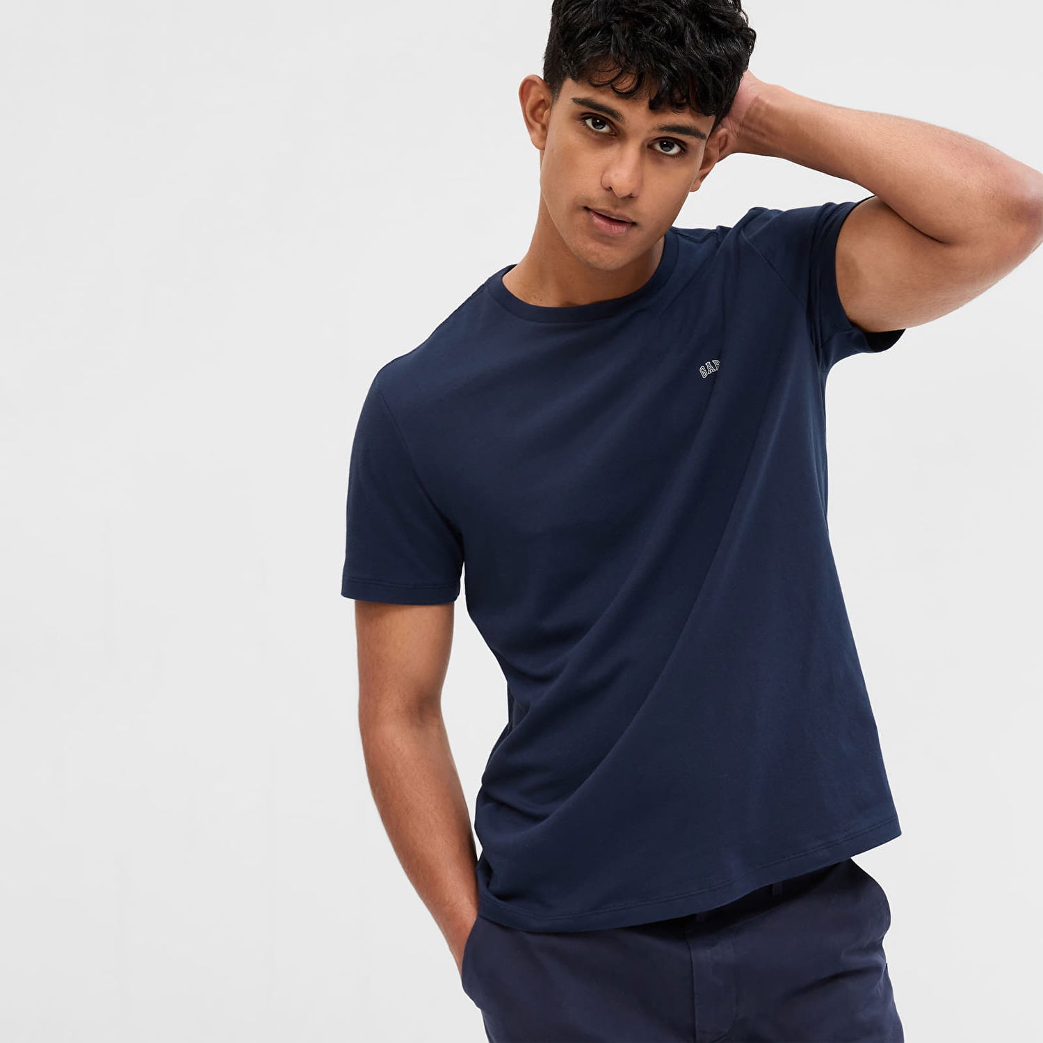 Тениска GAP Micro Logo Crew Neck Tee Tapestry Navy Тъмно синьо | 753766-03, 0