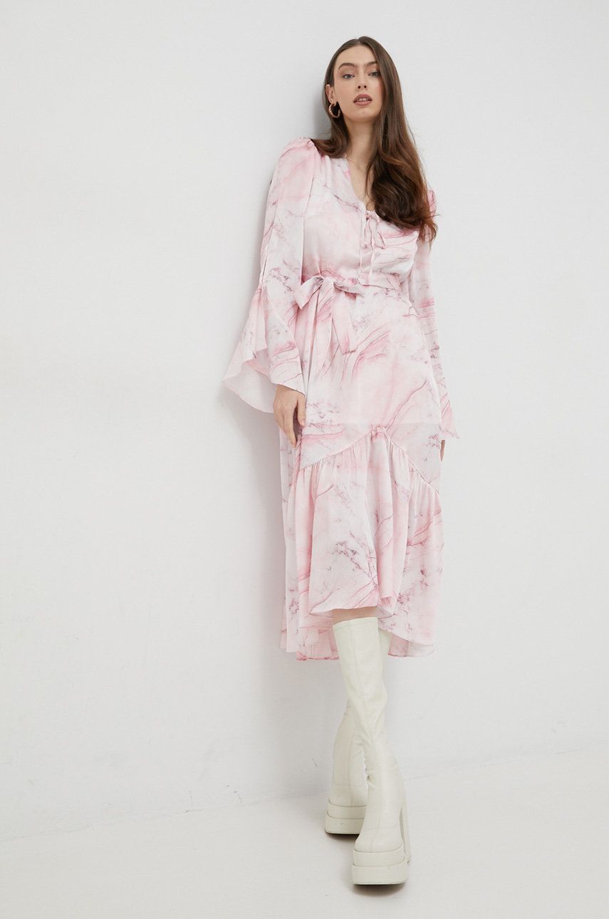 Pокля GUESS Midi Dress Розово | W3RK17.WF5J2, 0