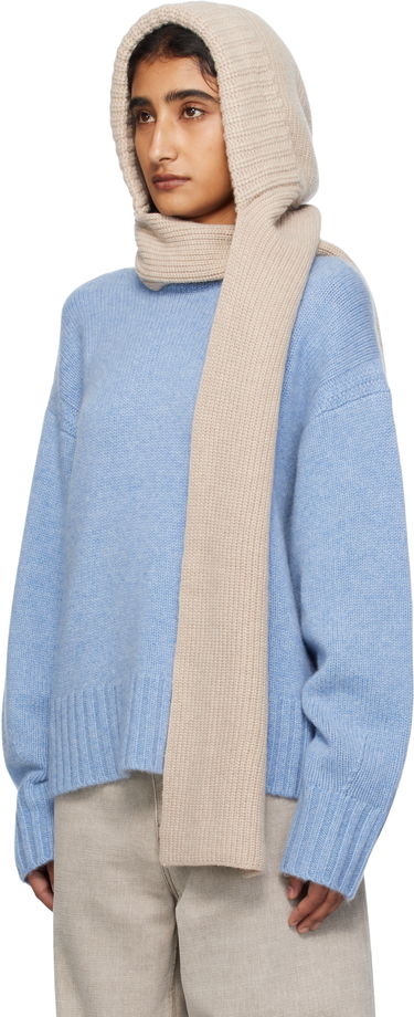 Шал Yves Salomon Yves Salomon Knit Hooded Scarf Бежово | 26W25WAA506XXMACL, 3