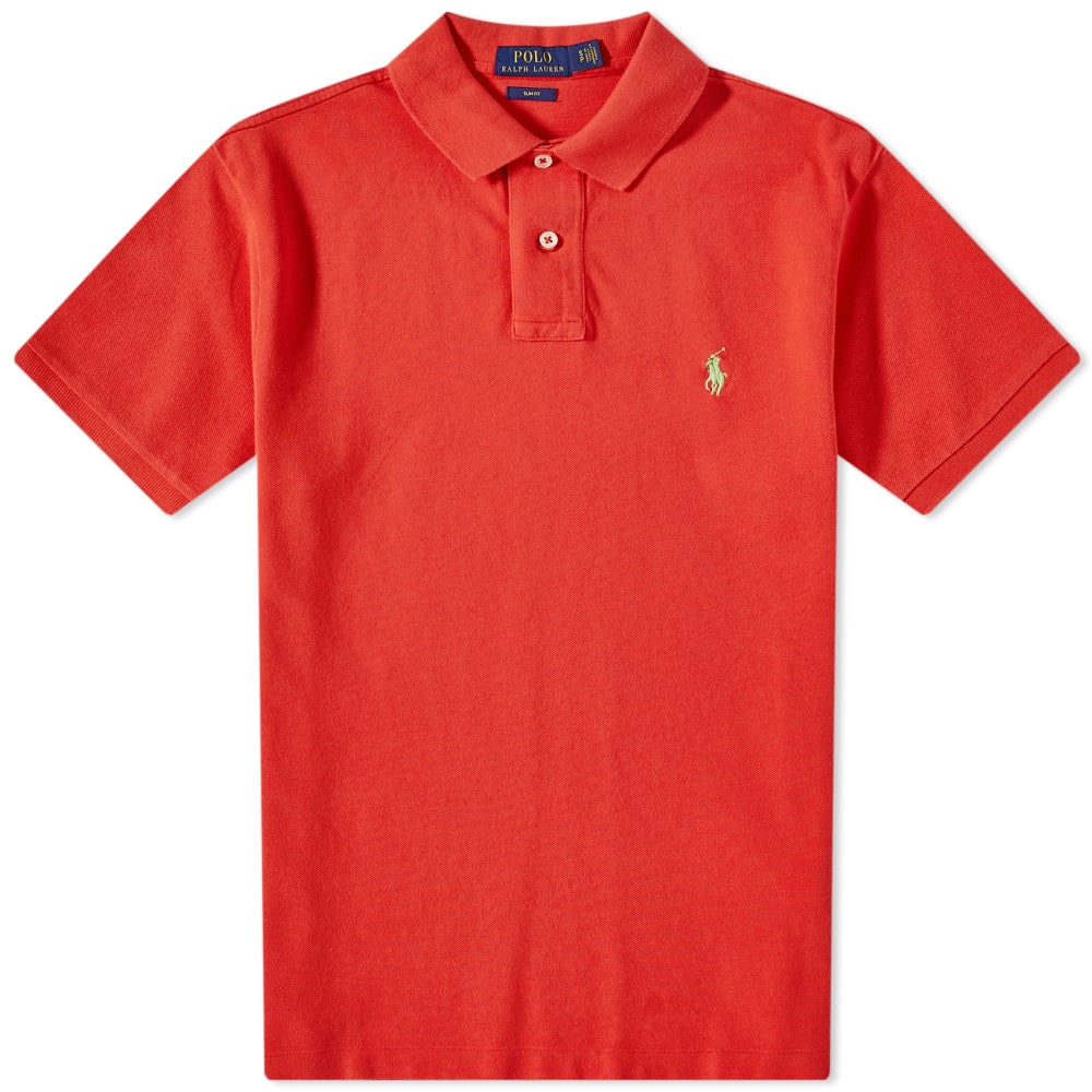 Поло тениска Polo by Ralph Lauren Ralph Lauren Slim Fit Polo Червено | 710536856323, 0