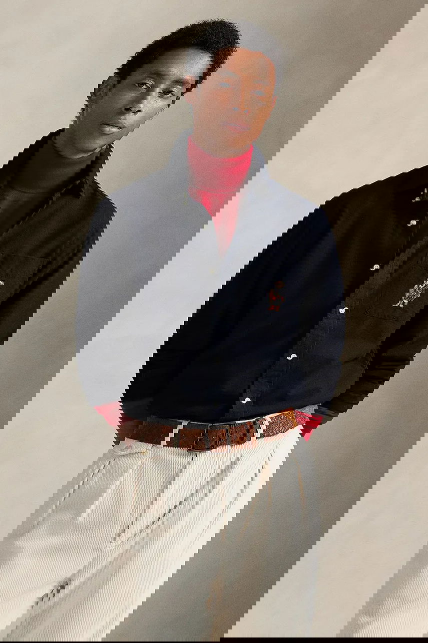 Риза Polo by Ralph Lauren Regular Fit Corduroy Bear Shirt Тъмно синьо | 710P00662, 0