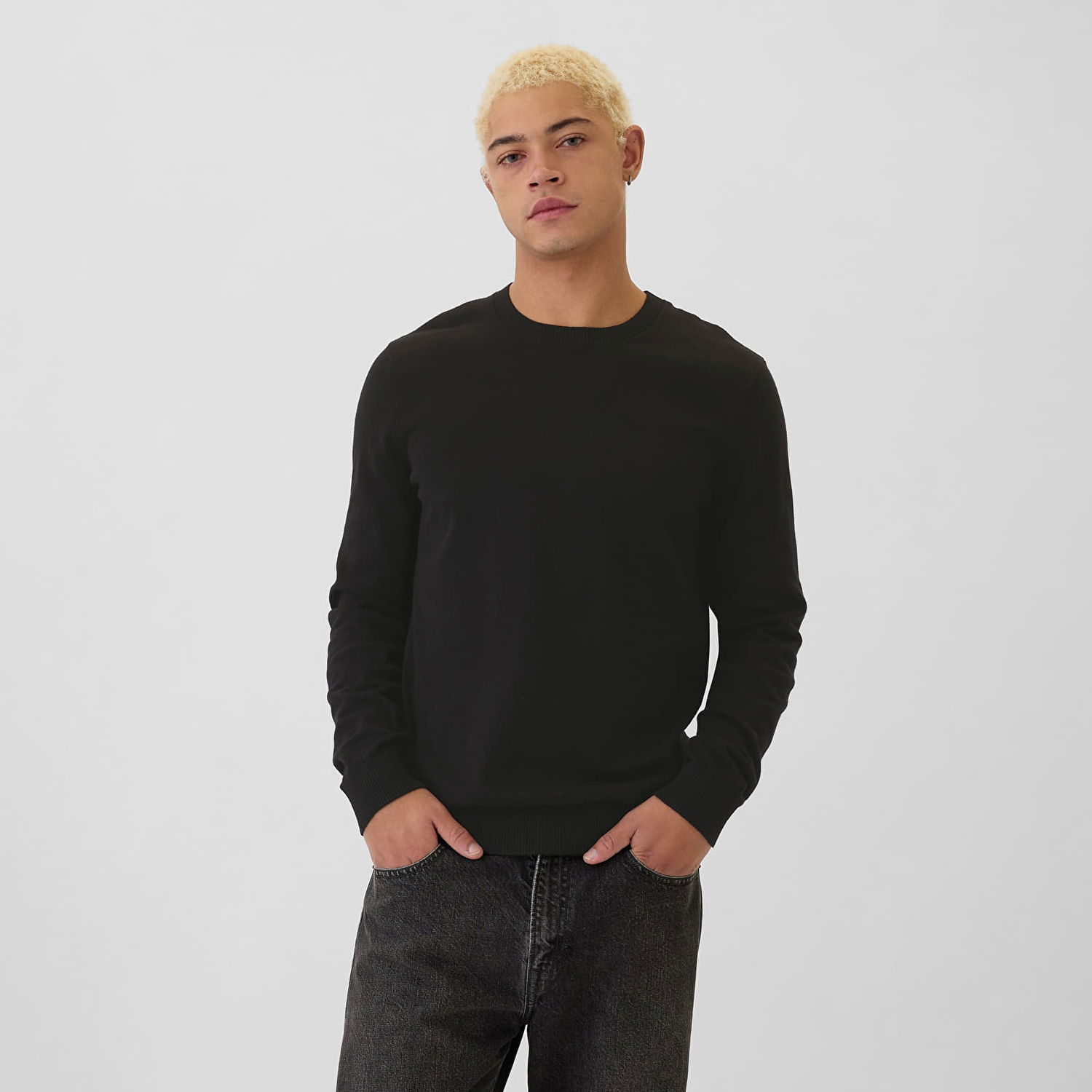 Пуловер GAP Sweater Core Cotton Crew Black S Черно | 498141-07, 0