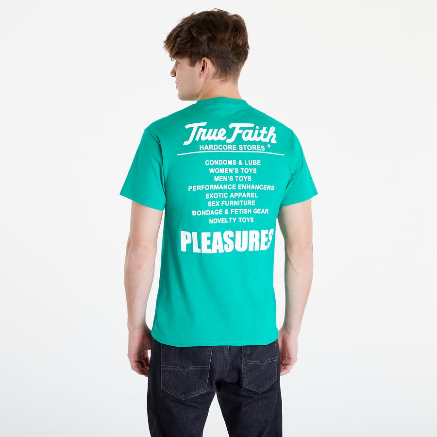 Тениска Pleasures Faith T-shirt Тюркоазено | P22f058 green, 1