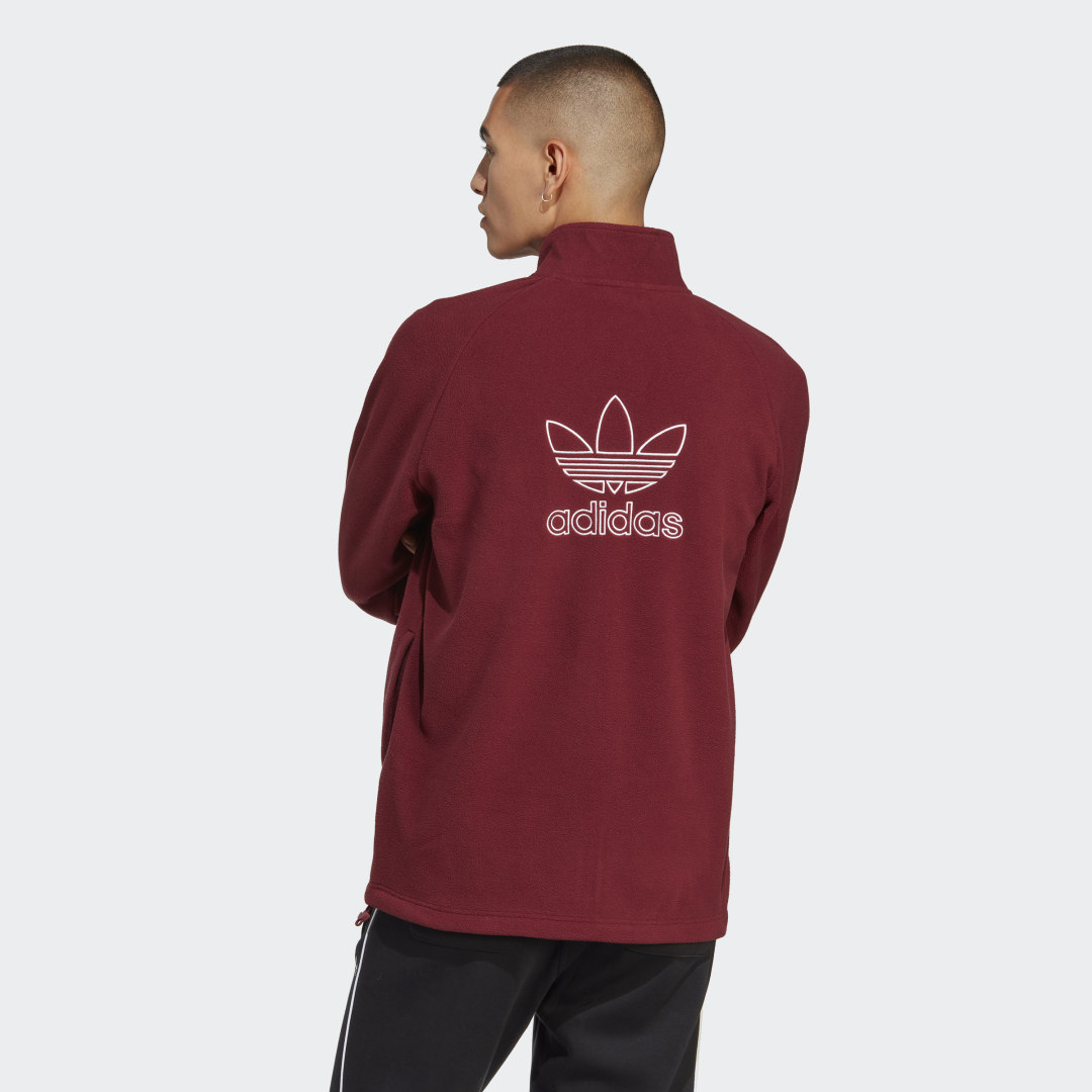 Яке adidas Originals Adicolor Classics Trefoil Teddy Fleece Бургунди | HR3347, 1