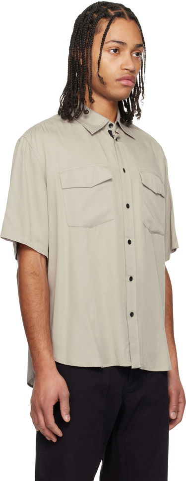 Риза rag & bone Rag & Bone Matthew Two-Pocket Short Sleeve Shirt Бежово | MBW24HA011VSML, 1