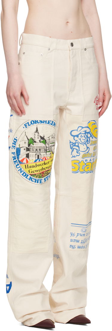 Дънки Marine Serre Marine Serre Regenerated Workwear Trousers Бежово | UPA059A UWOV0009, 4