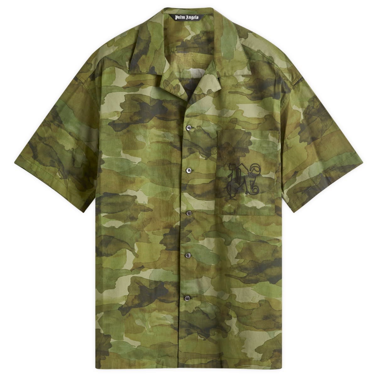 Риза Palm Angels Camo Military Shirt Зелено | PMGG007F24FAB0055610, 0