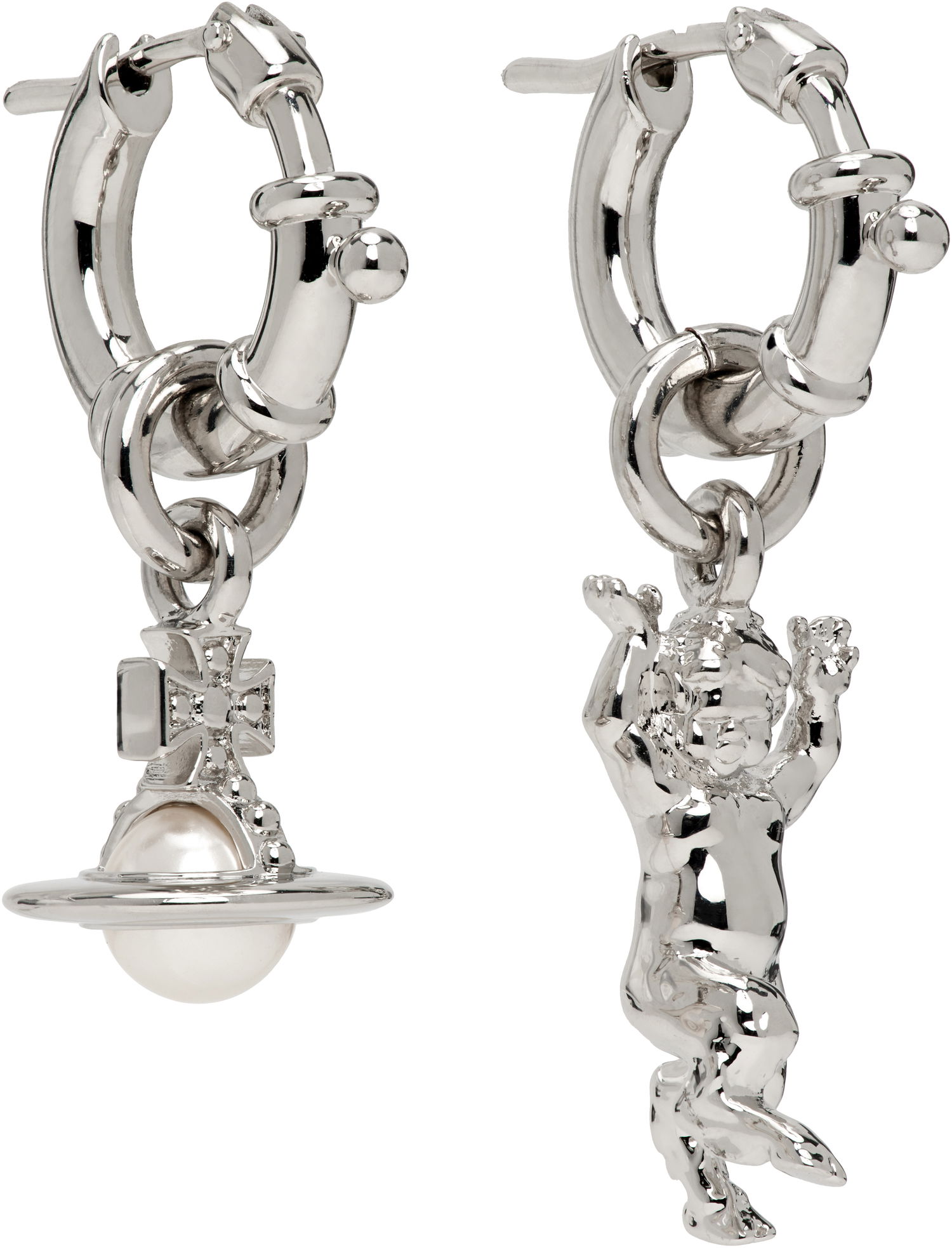Обеци Vivienne Westwood Pearl Earrings Металик | 62020165-02P103-, 1