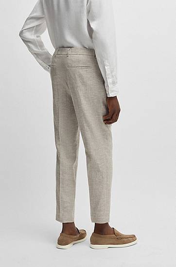 Панталони BOSS Micro-Patterned Stretch Formal Trousers Сиво | 50540725, 1