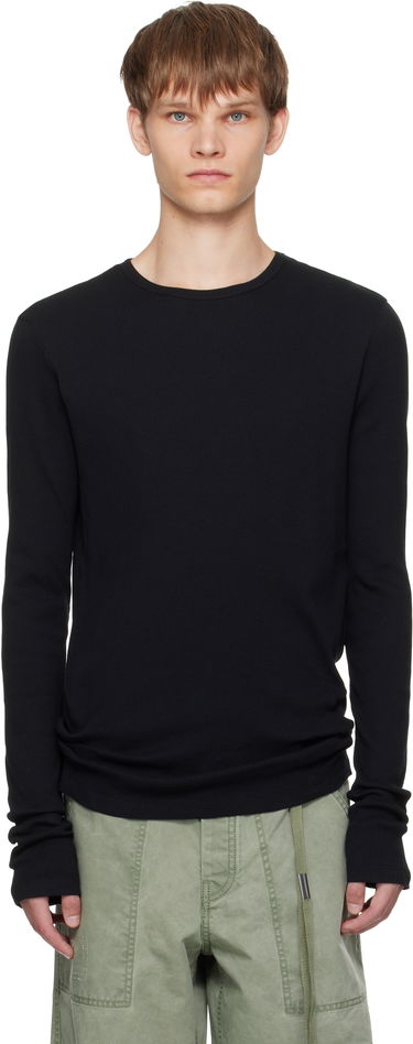 Тениска Ann Demeulemeester Ann Demeulemeester Greg Thermal Long Sleeve T-Shirt Черно | B0011646-FA659-099, 0