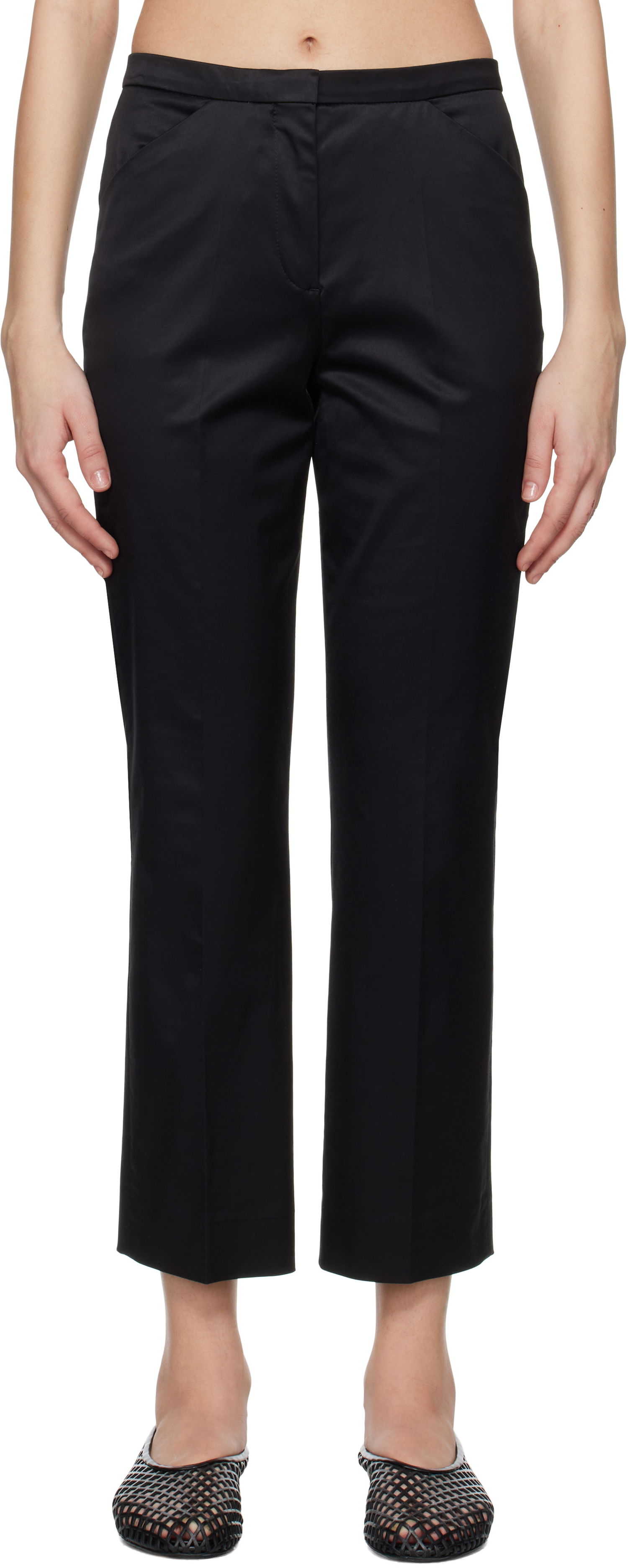 Панталони TOTEME TOTEME Cropped Straight Trousers Черно | 252-WRB0248-FB0391, 0