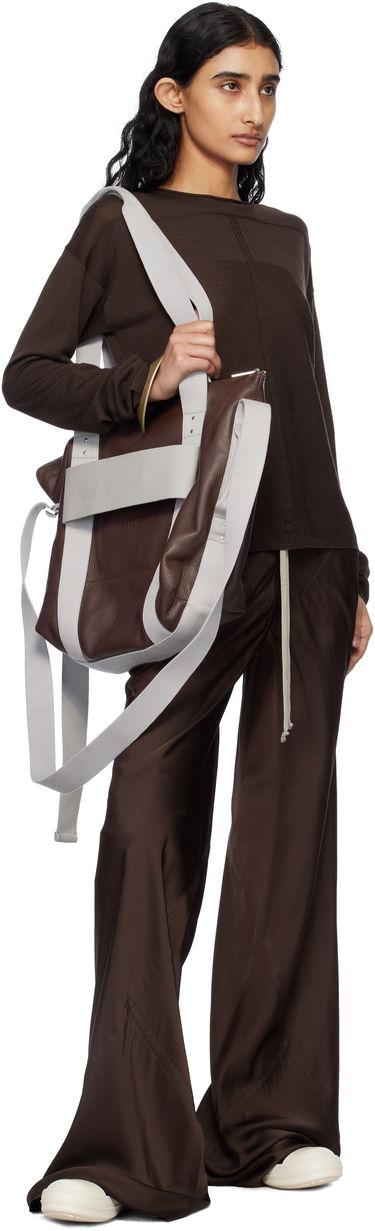 Голяма пазарска чанта Rick Owens Rick Owens Hollywood Trolley Tote Кафяво | RA01E0661 LCN, 3