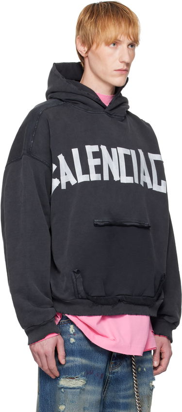 Суитчър Balenciaga Balenciaga Tape Type Ripped Pocket Hoodie Черно | 744441TRVK2, 1