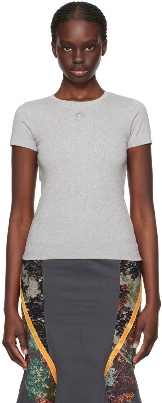 Тениска Marine Serre Rib T-Shirt Сиво | WTT012, 0