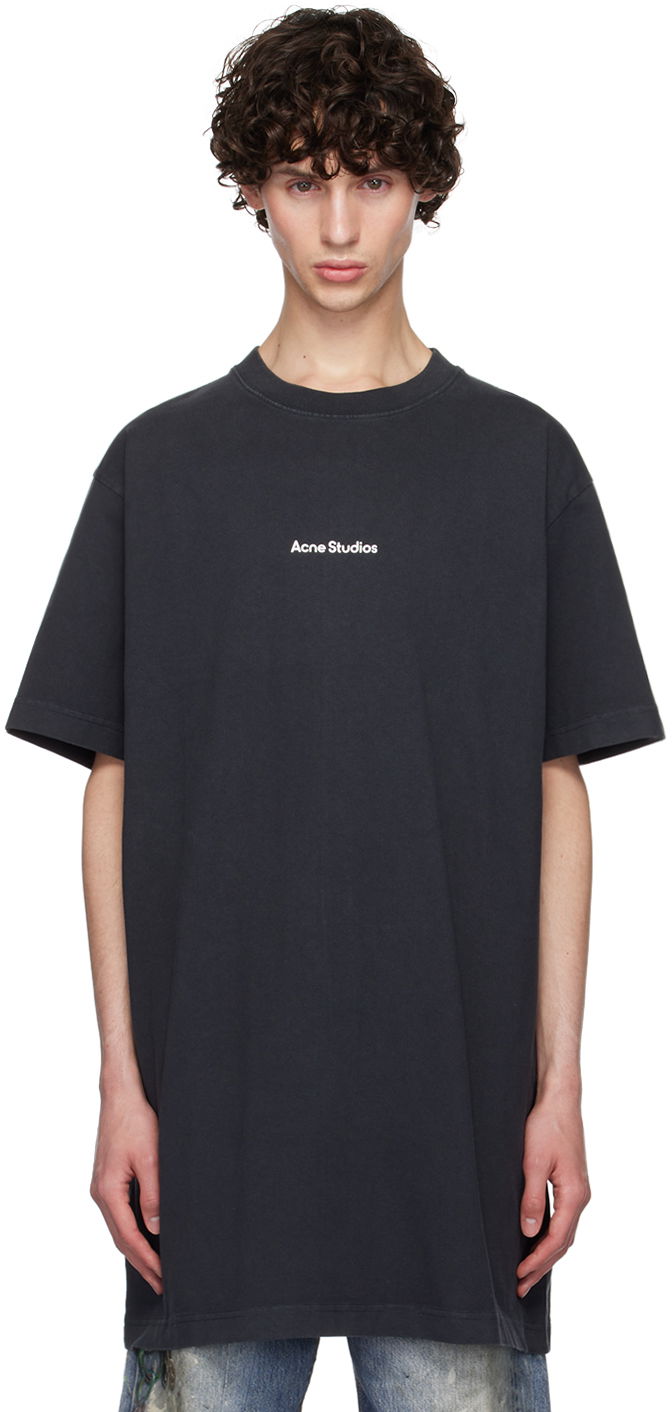 Тениска Acne Studios Black Printed T-Shirt Черно | C20008-