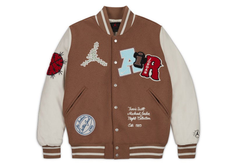 Яке бомбър Jordan Travis Scott Varsity Jacket Кафяво | DO4104-256, 1