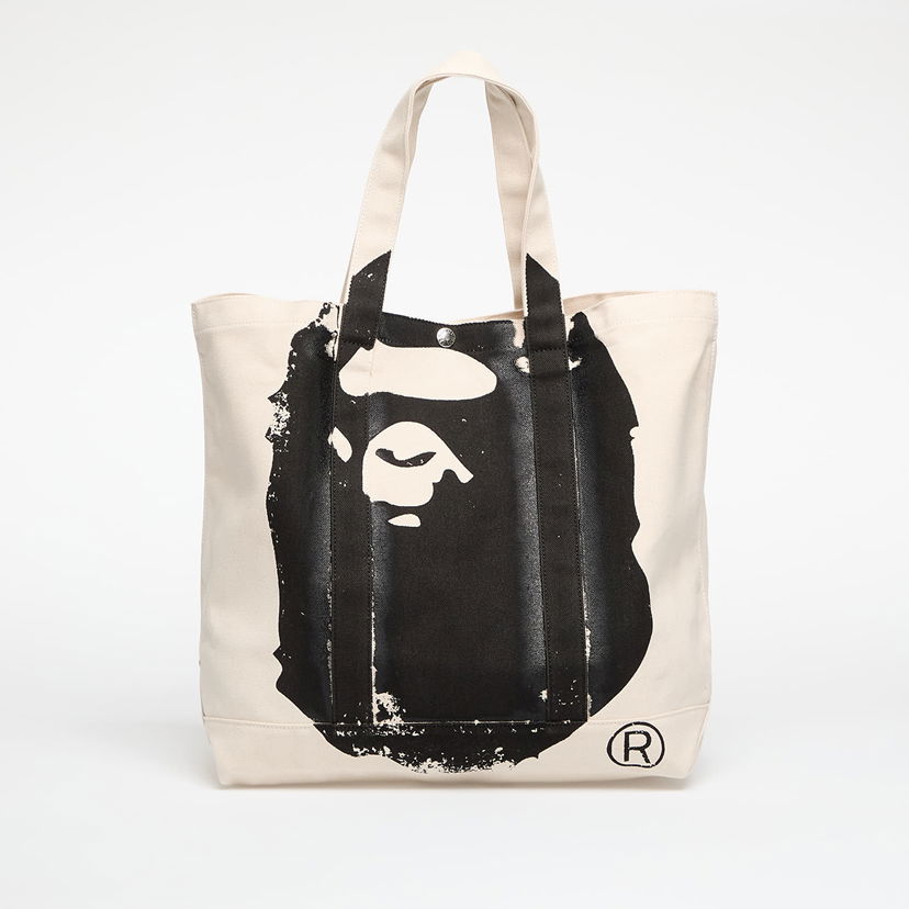 Голяма пазарска чанта BAPE A BATHING APE Big Ape Head Tote Bag Universal Бежово | 001BAL801005MIVY