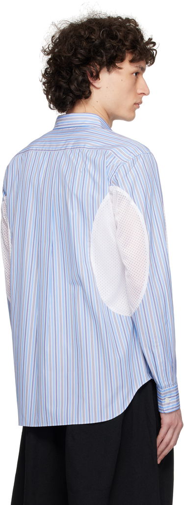 Риза Comme des Garçons Broad Stripe x Polyester Mesh Shirt Синьо | DO-B025-051, 2