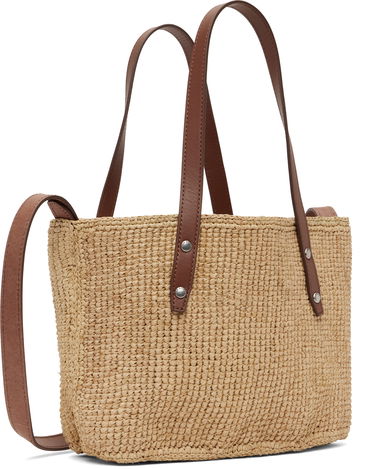 Голяма пазарска чанта rag & bone Rag & Bone Small Striped Straw Tote Бежово | ST100522, 3