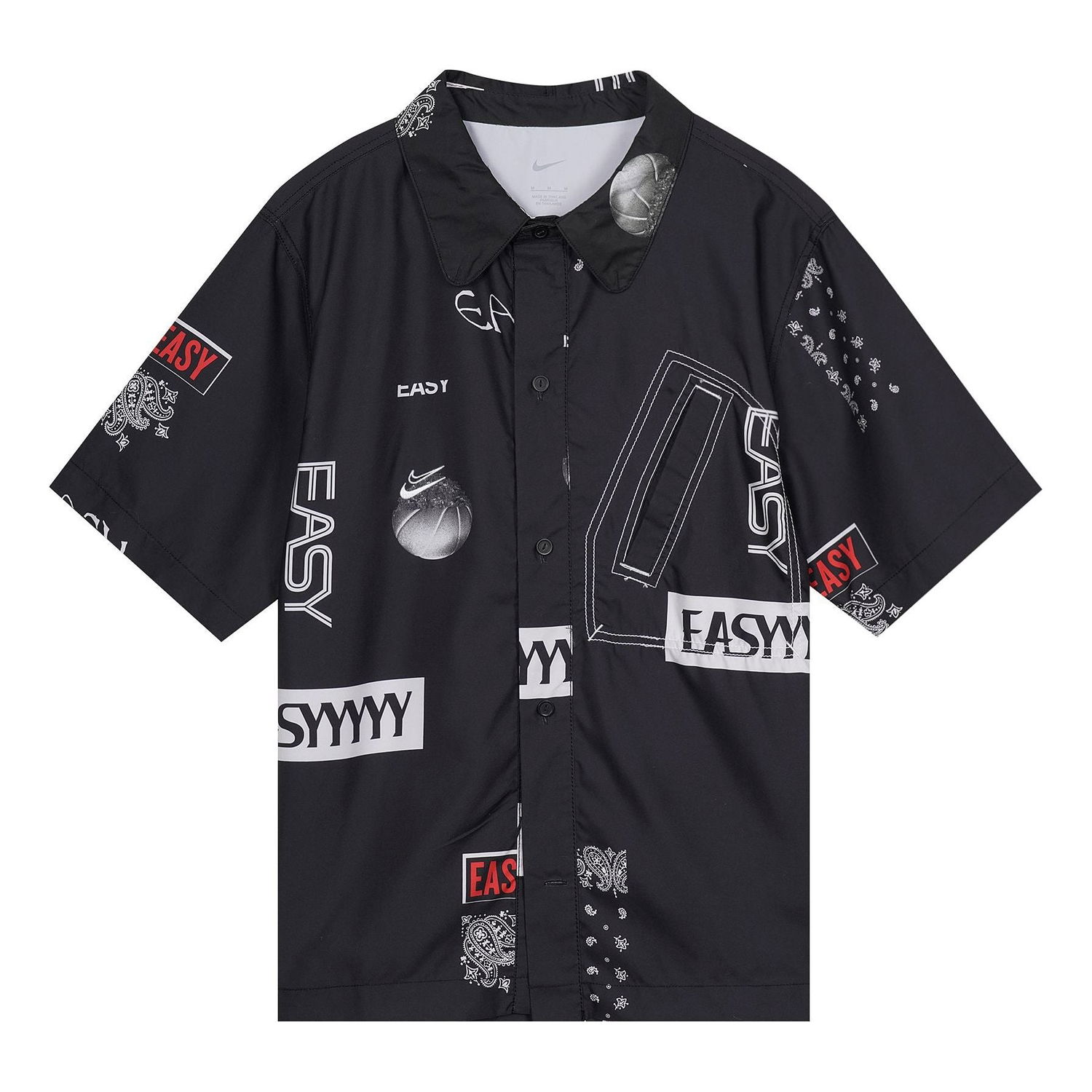 Риза Nike Basketball Sports Lapel Short Sleeve Shirt Черно | DO4024-010, 0