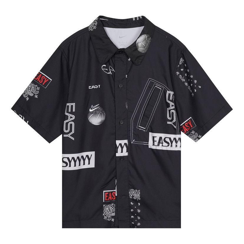 Риза Nike Basketball Sports Lapel Short Sleeve Shirt Черно | DO4024-010