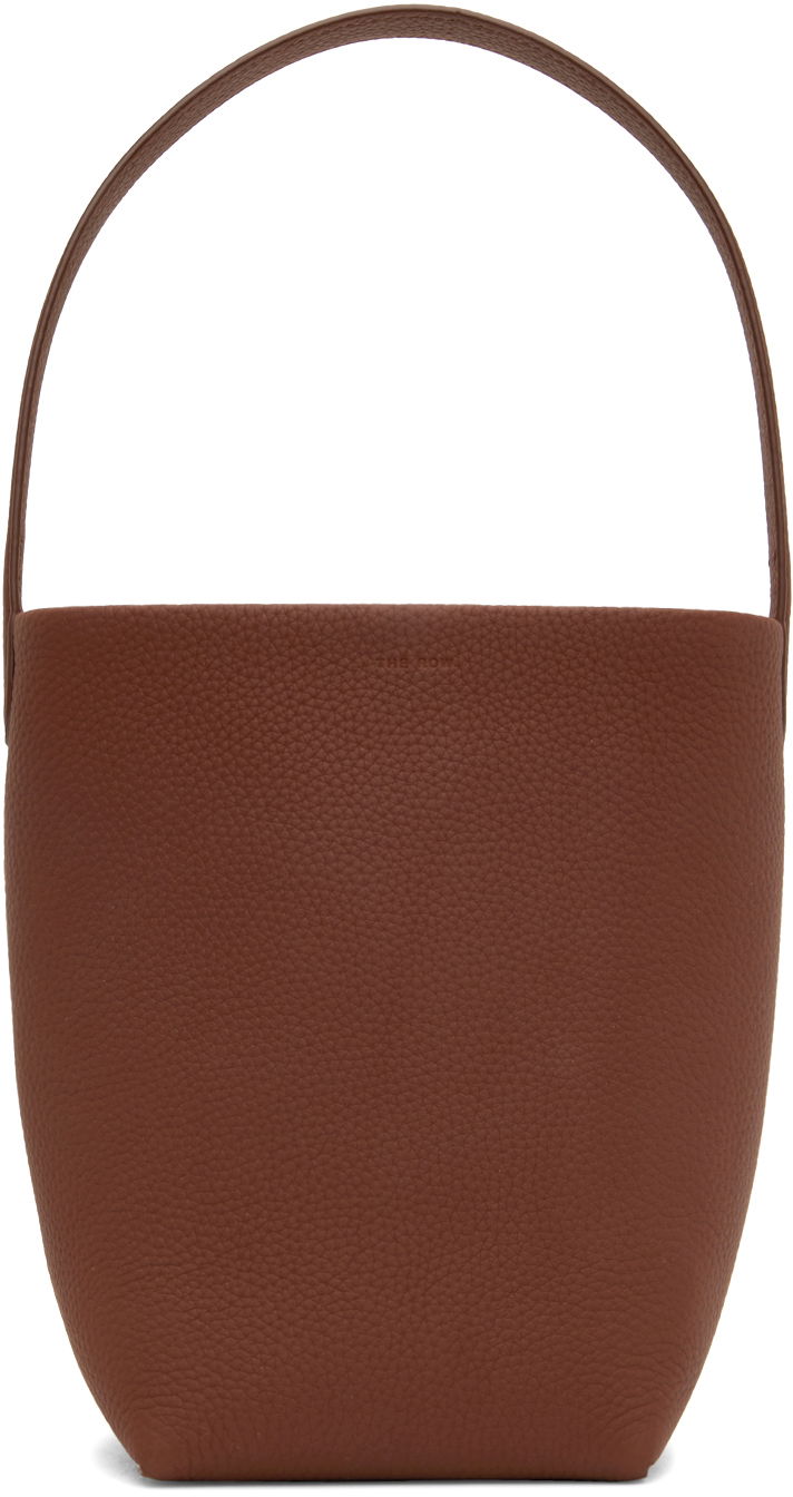 Голяма пазарска чанта The Row Brown Small N/S Park Tote Кафяво | W1314-L133