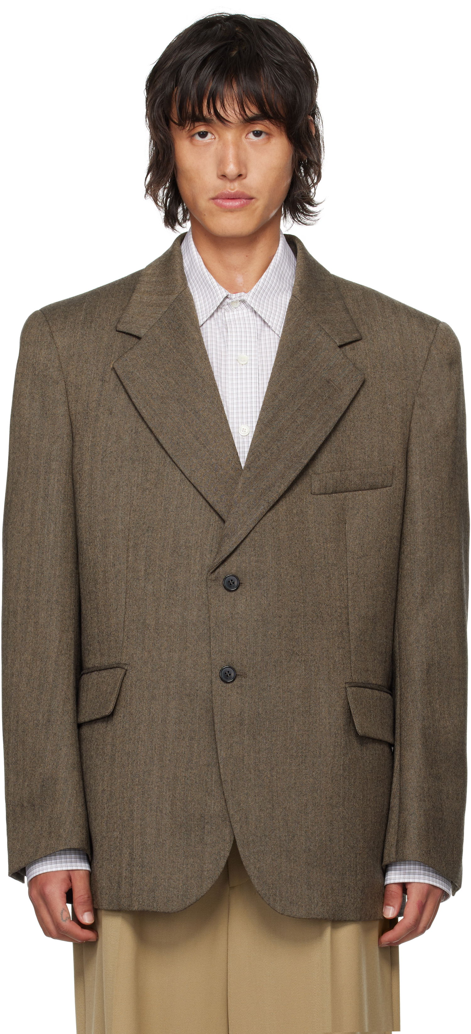 Яке HED MAYNER Herringbone Blazer Кафяво | HMMZ15008A-HZ113X, 0