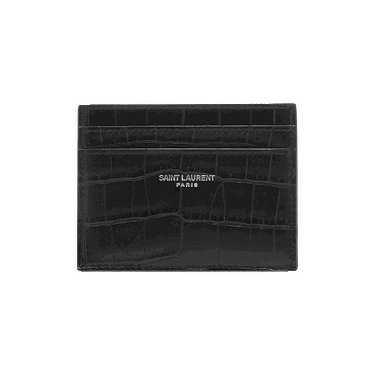 Портфейл Saint Laurent Embossed Leather Credit Card Case Черно | 375946 DZE0E 1000, 0