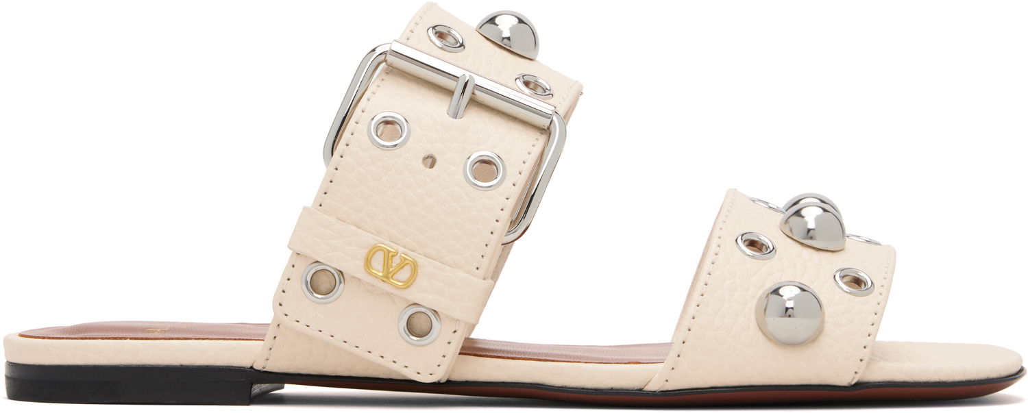 Кецове и обувки Valentino Garavani Nellcôte Studded Buckle Slide Sandals Бежово | 7W2S0MM4DKV, 0