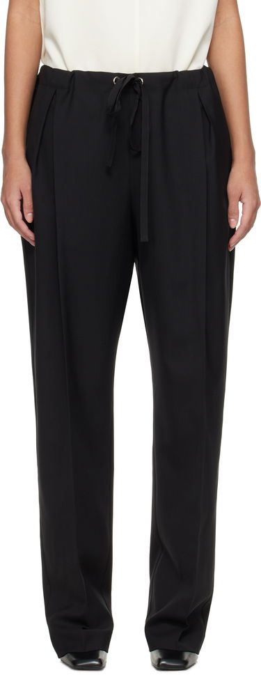 Панталони Khaite Khaite Trenton Drawstring Pleated Trousers Черно | 3160575, 0