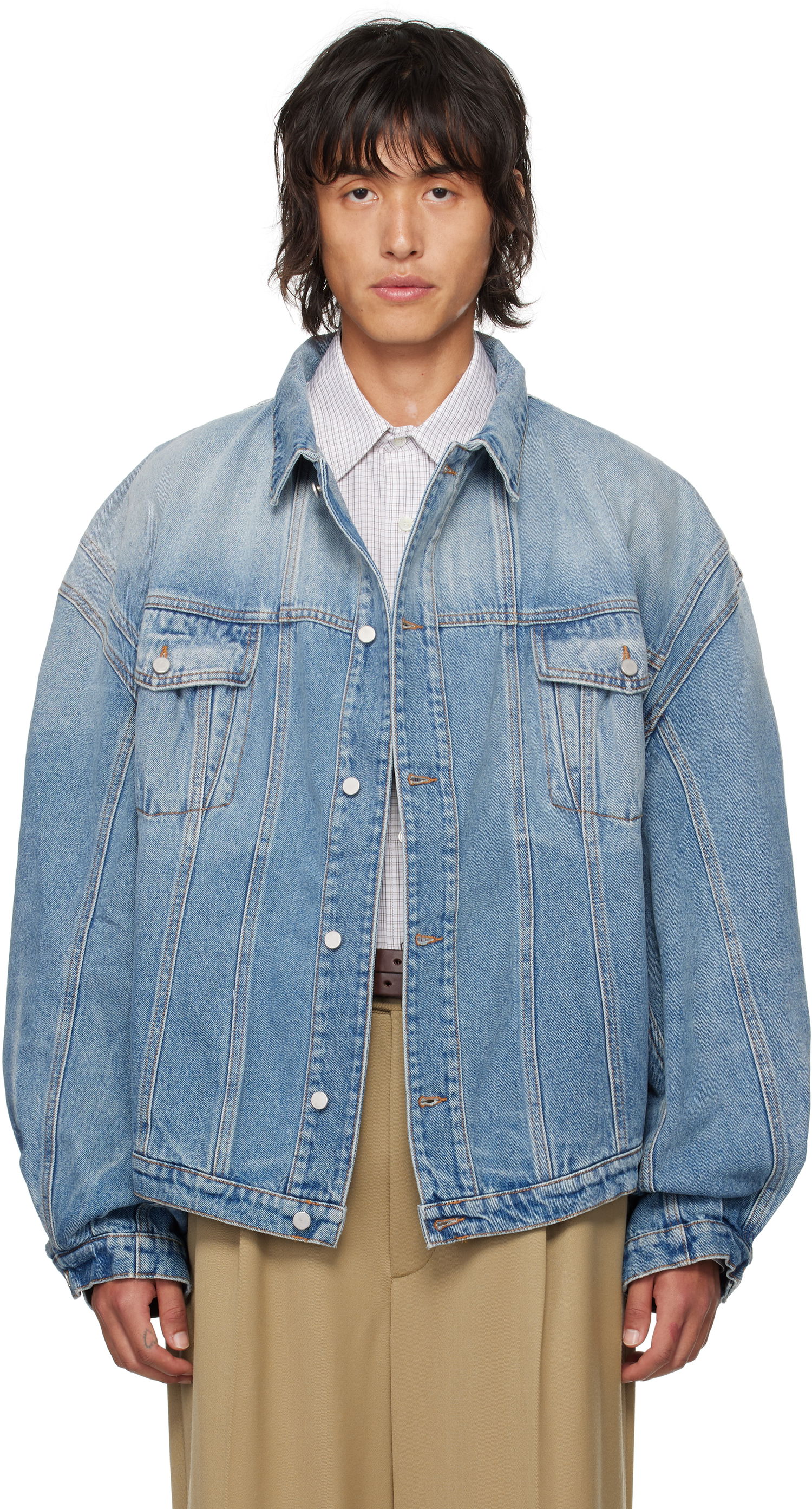 Яке HED MAYNER Faded Denim Jacket Синьо | HMMZ67010T-HZ139, 0